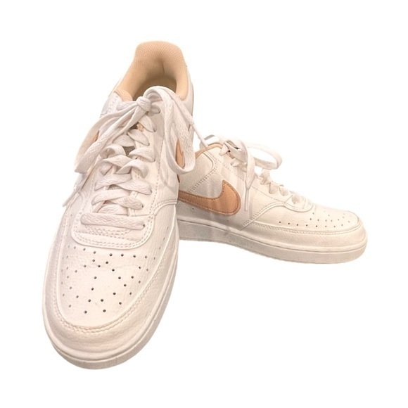 Nike Women\'s Court Vision Low Next Nature Size 9 DH3158-103 SAIL WHITE‎ ONYX EUC